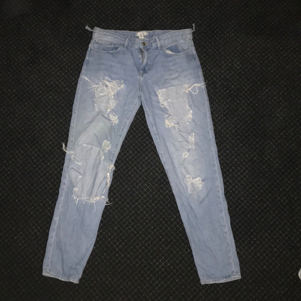 Ribbed boyfriend jeans